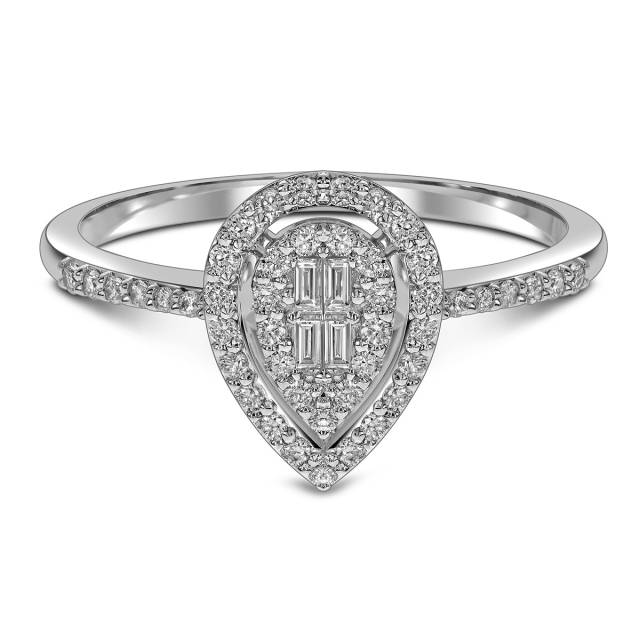 Кольцо из белого золота с бриллиантами (061551)