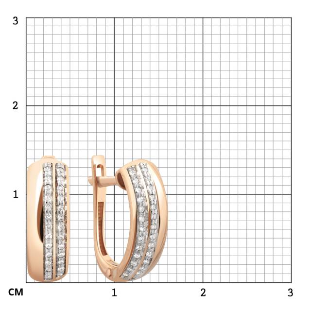 Серьги из красного золота с бриллиантами (024027)