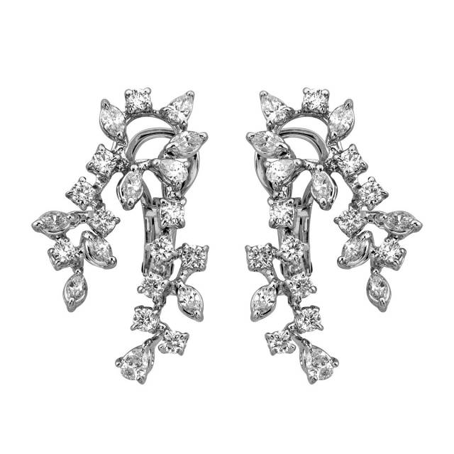 Серьги с бриллиантами из белого золота (005308)