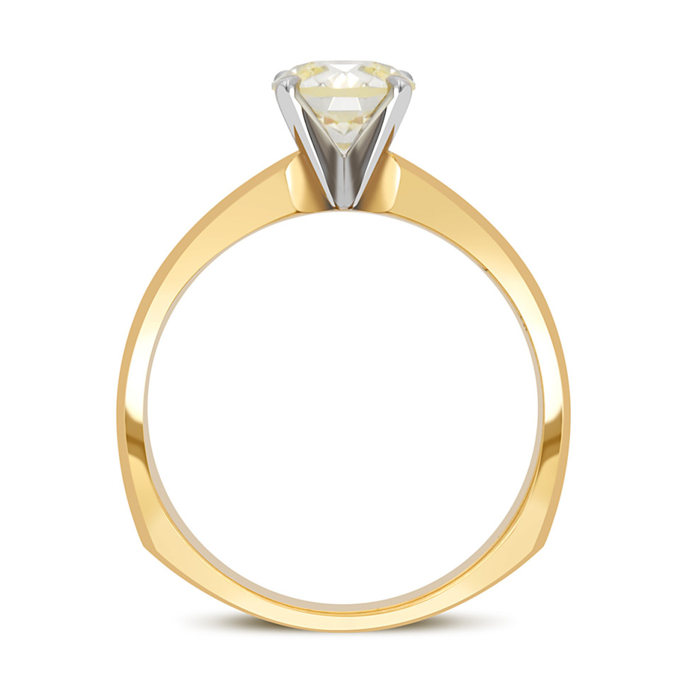 Помолвочное кольцо из комбинированного золота с бриллиантом (043189)