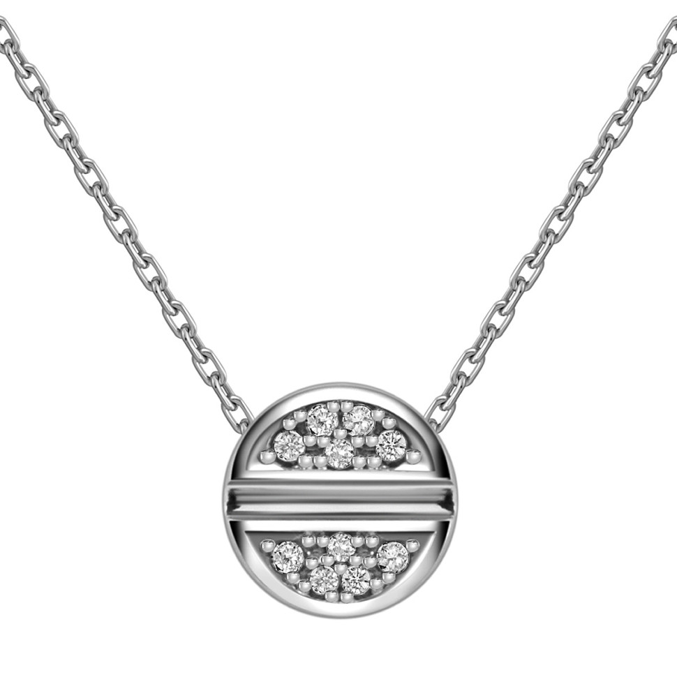 Колье из белого золота с фианитами (057879)