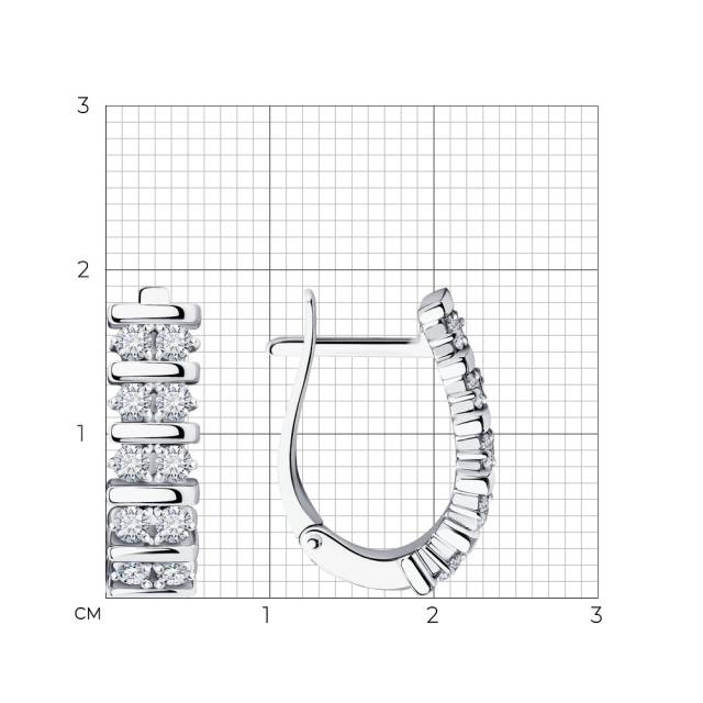 Серьги из белого золота с бриллиантами (052798)