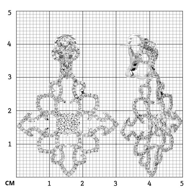 Серьги из белого золота с бриллиантами (003216)