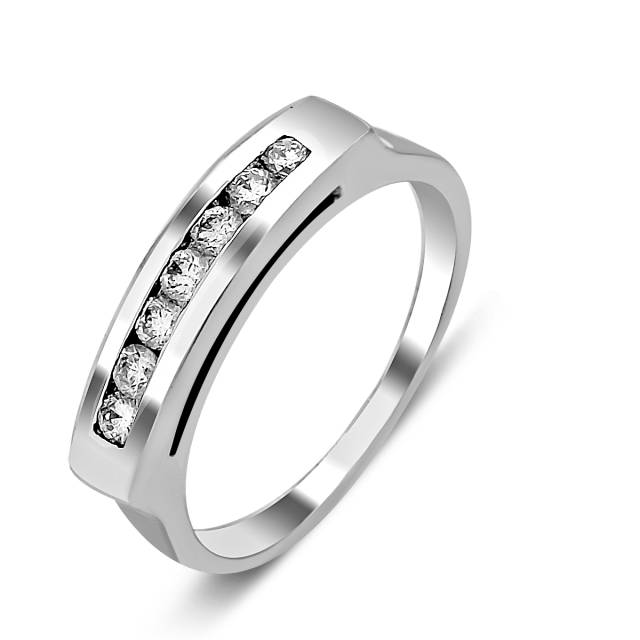 Кольцо из белого золота с бриллиантами (018053)