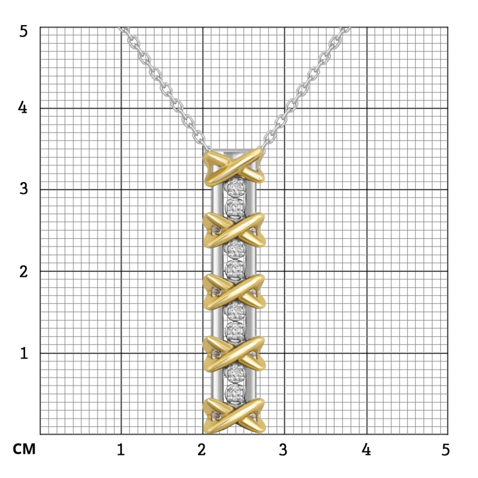 Колье из комбинированного золота с бриллиантами (053815)