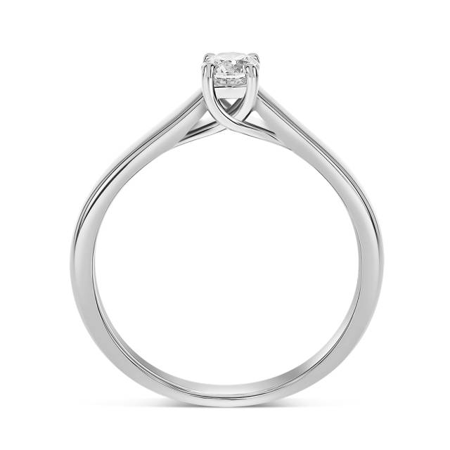 Помолвочное  кольцо из белого золота с бриллиантом (014776)