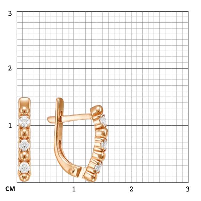 Детские серьги из красного золота с фианитами (039130)