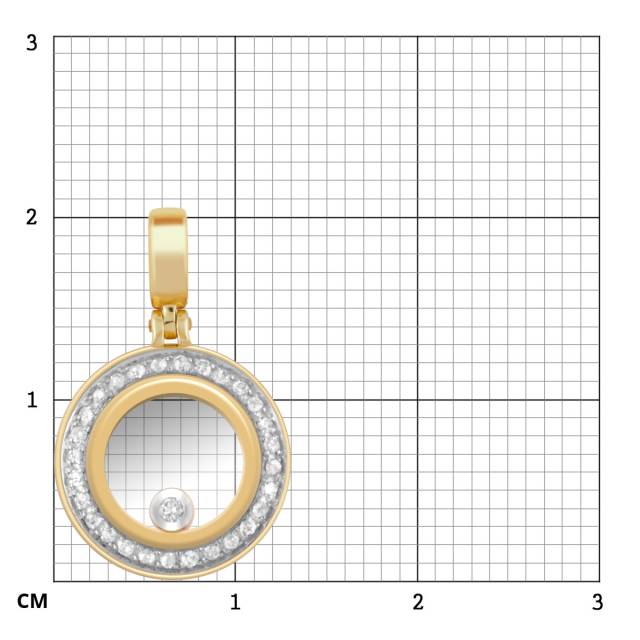 Кулон из комбинированного золота с бриллиантами (039682)