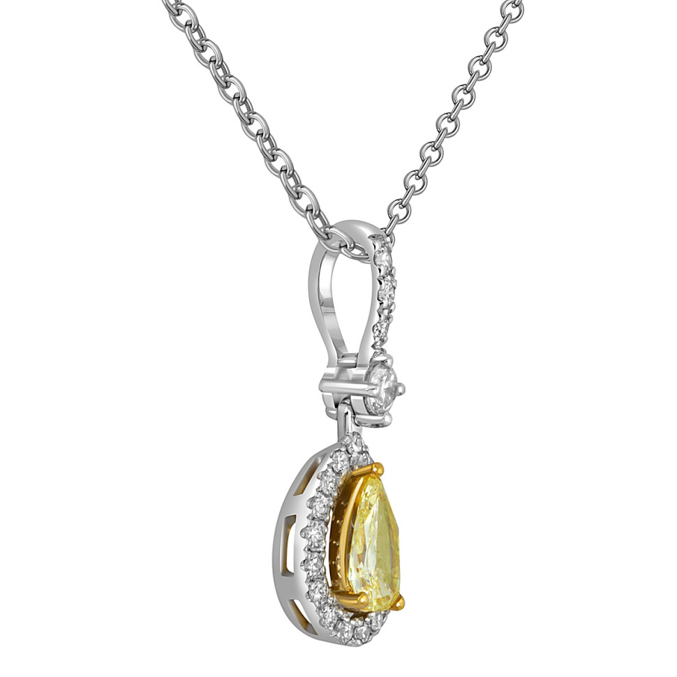 Кулон из белого золота с бриллиантами (052020)