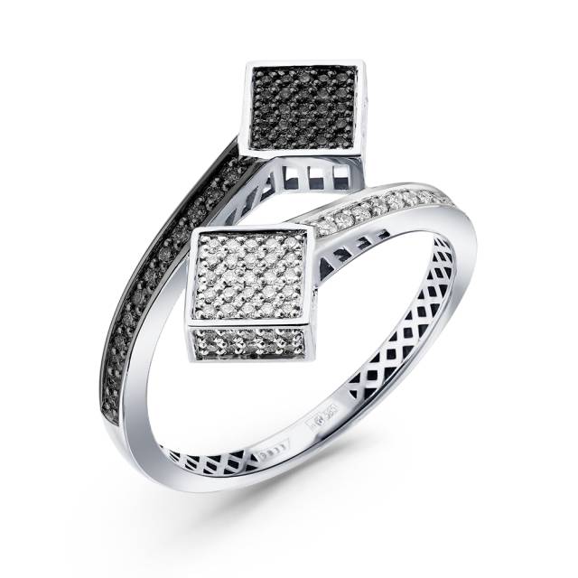 Кольцо из белого золота с бриллиантами (060093)