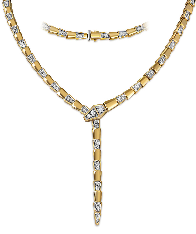 Колье из жёлтого золота с бриллиантами (060512)