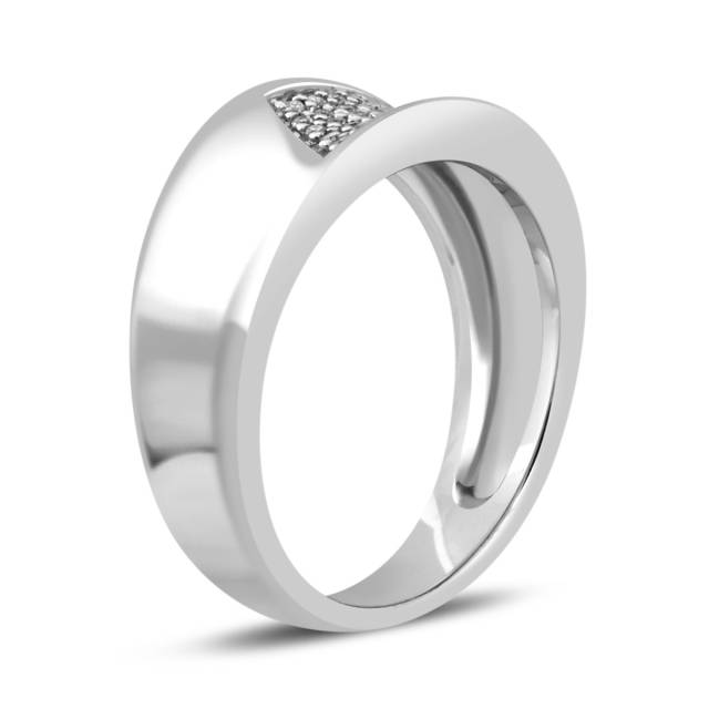 Кольцо из белого золота с бриллиантами (018008)