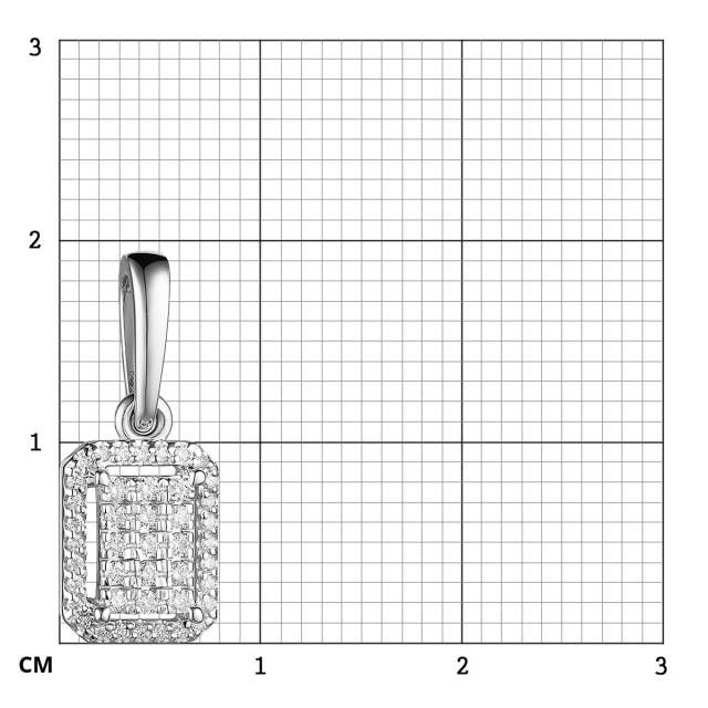 Кулон из белого золота с бриллиантами  (055768)
