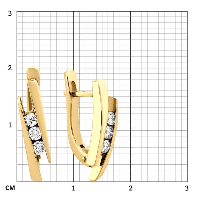 Серьги из жёлтого золота с бриллиантами (025754)