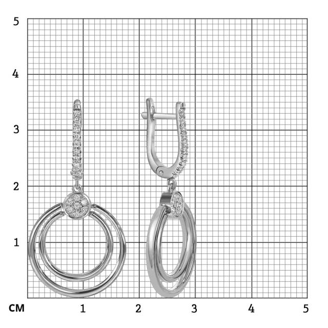 Серьги из белого золота с бриллиантами  (059101)