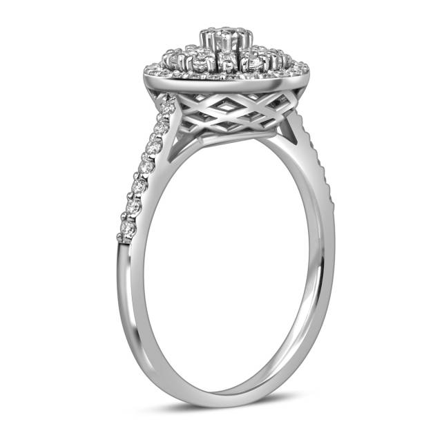 Кольцо из белого золота с бриллиантами (051606)