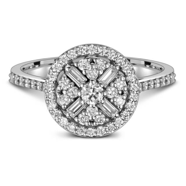 Кольцо из белого золота с бриллиантами (051606)