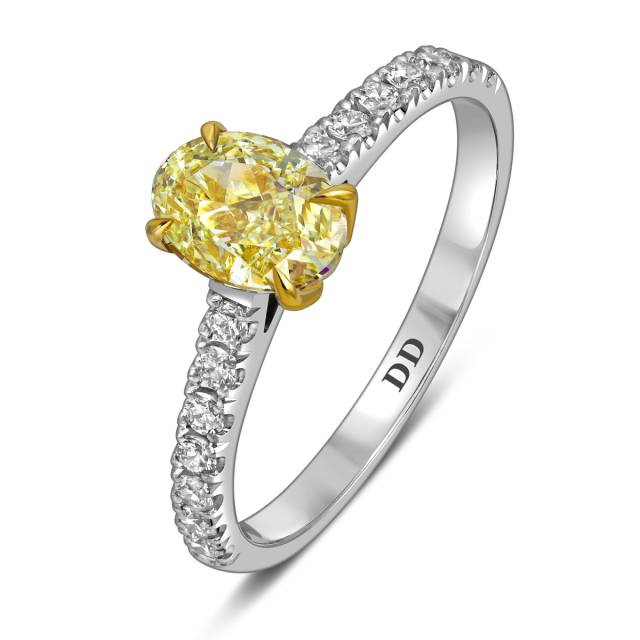 Помолвочное кольцо из белого золота с бриллиантами  (062633)