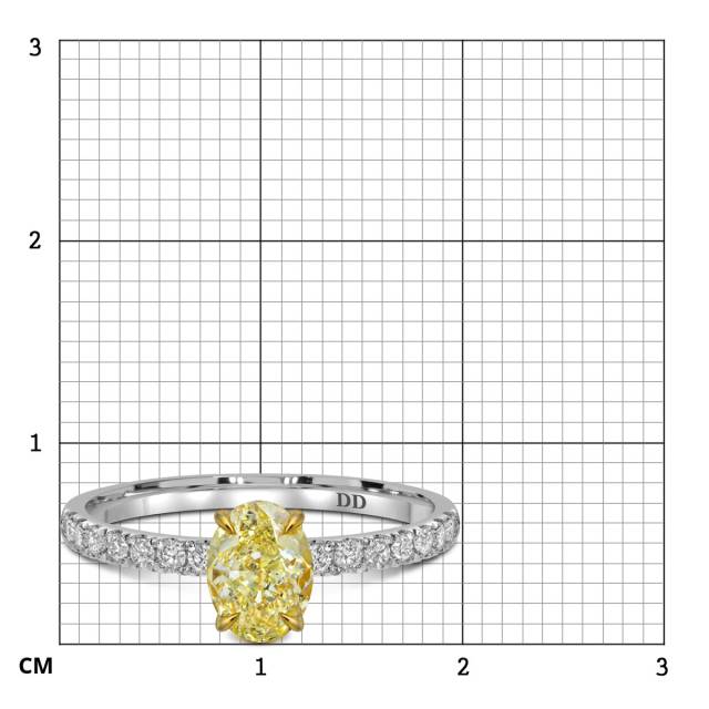 Помолвочное кольцо из белого золота с бриллиантами  (062633)