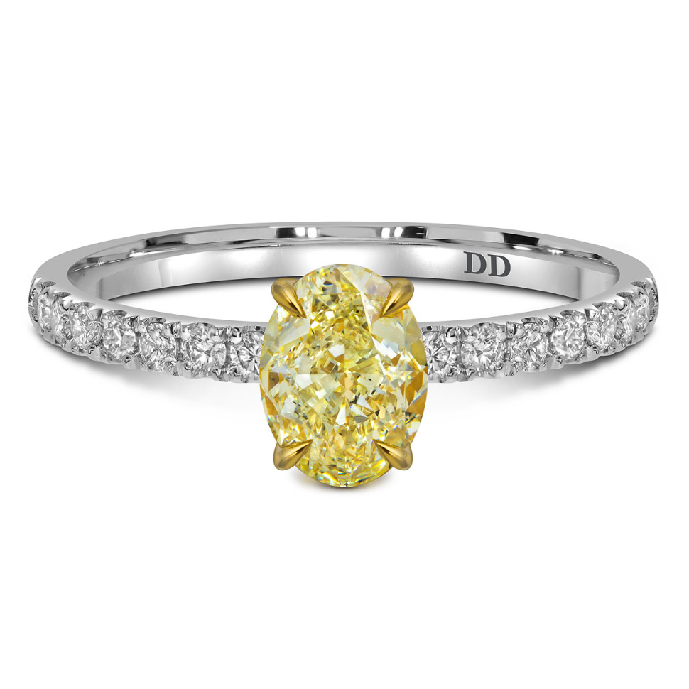 Помолвочное кольцо из белого золота с бриллиантами  (062633)