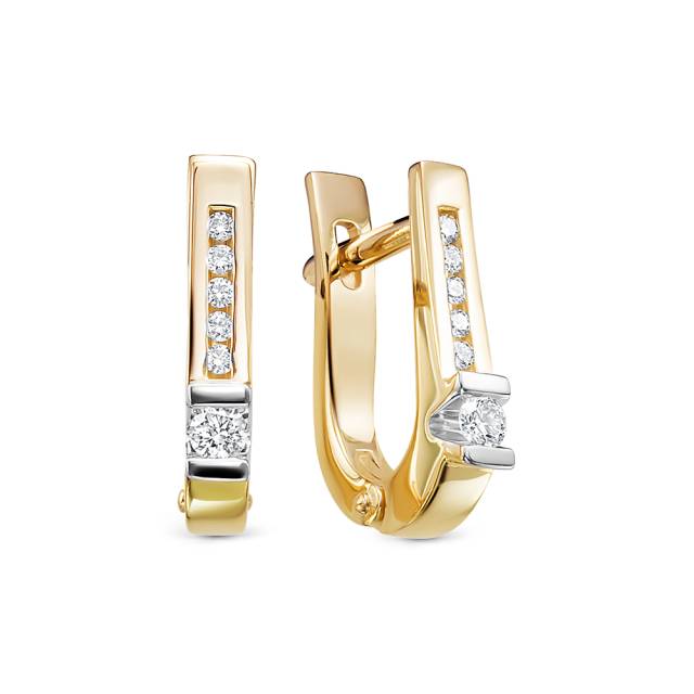 Серьги из красного золота с бриллиантами (047469)