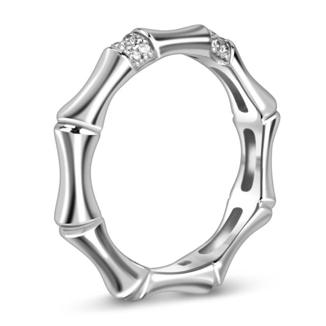 Кольцо из белого золота с фианитами (057855)