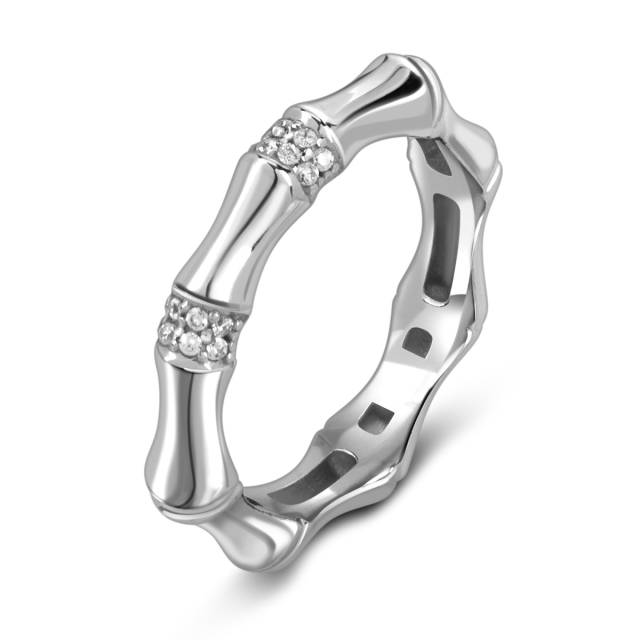 Кольцо из белого золота с фианитами (057855)