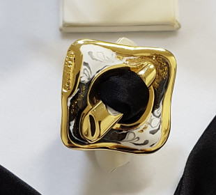Кольцо из серебра с эмалью и шёлком "Graziella" (038657)
