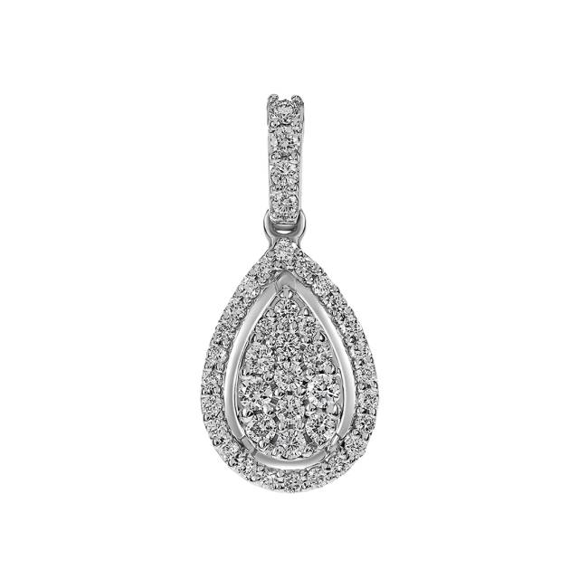 Кулон из белого золота с бриллиантами (060968)