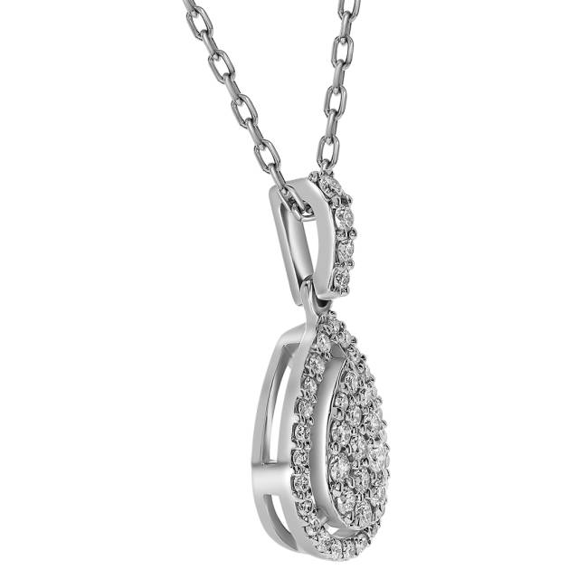 Кулон из белого золота с бриллиантами (060968)