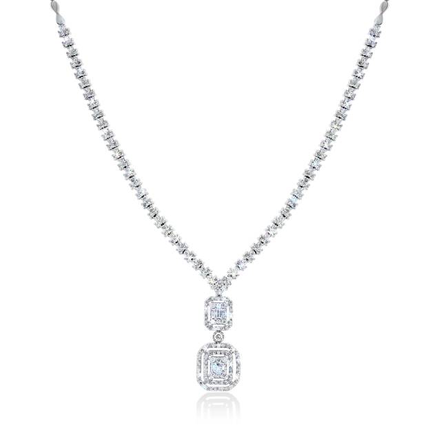 Колье из белого золота с бриллиантами (052309)