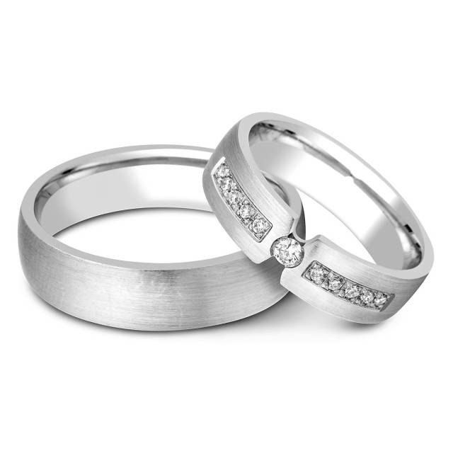 Обручальное кольцо из  белого золота (000129)