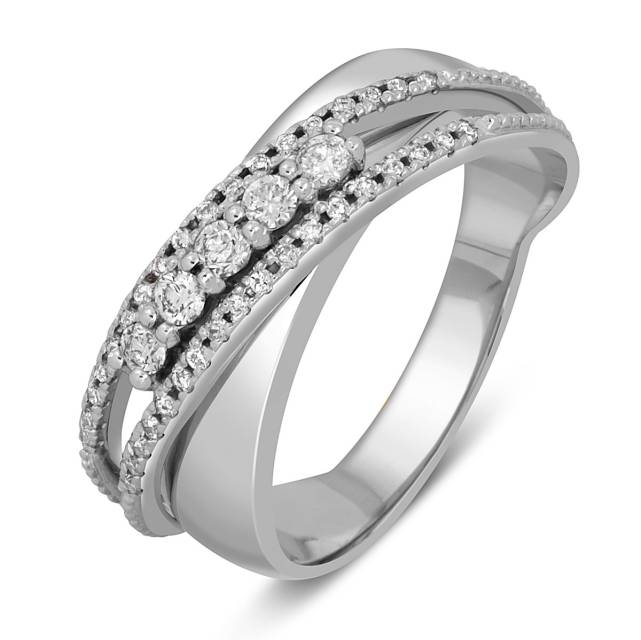 Кольцо из белого золота с бриллиантами (050409)