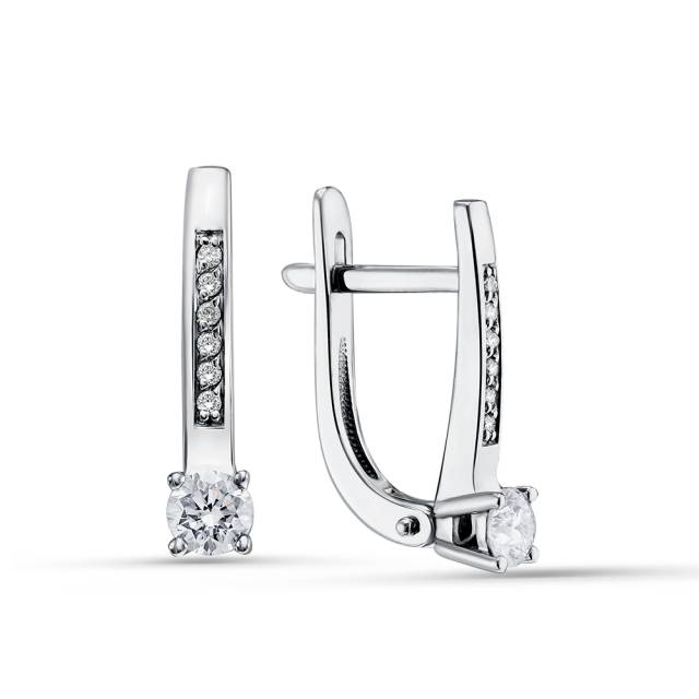 Серьги из белого золота с бриллиантами (058766)