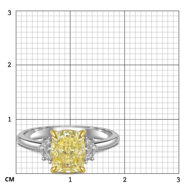 Помолвочное кольцо из белого золота с бриллиантами и жёлтым бриллиантом (060023)