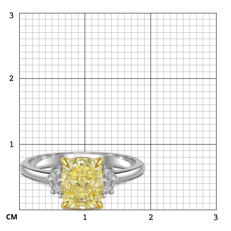 Помолвочное кольцо из белого золота с бриллиантами и жёлтым бриллиантом (060023)