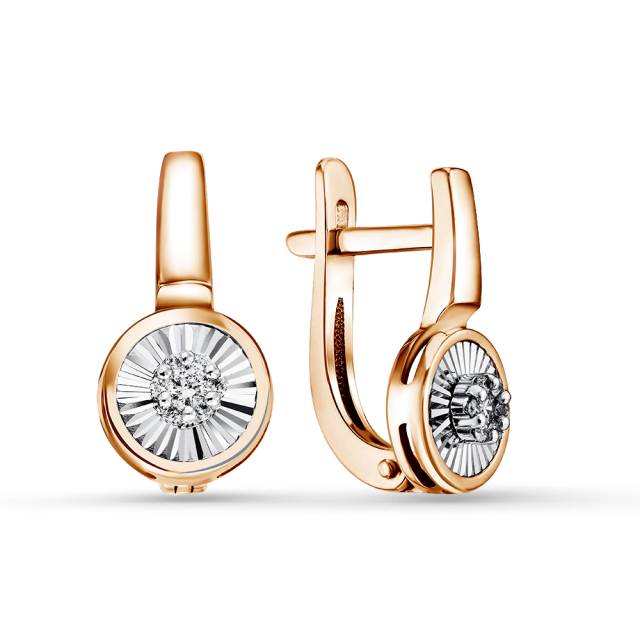 Серьги из красного золота с бриллиантами (060110)