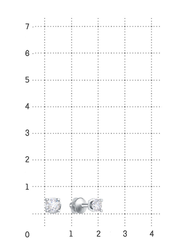 Серьги пусеты из платины с бриллиантами  (060623)