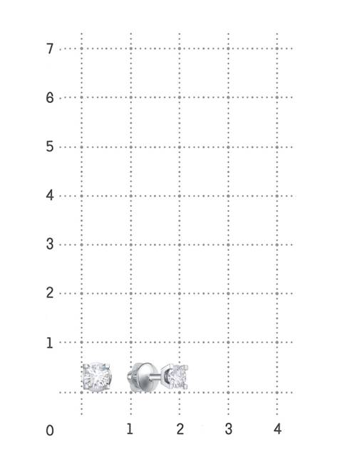 Серьги пусеты из платины с бриллиантами  (060623)