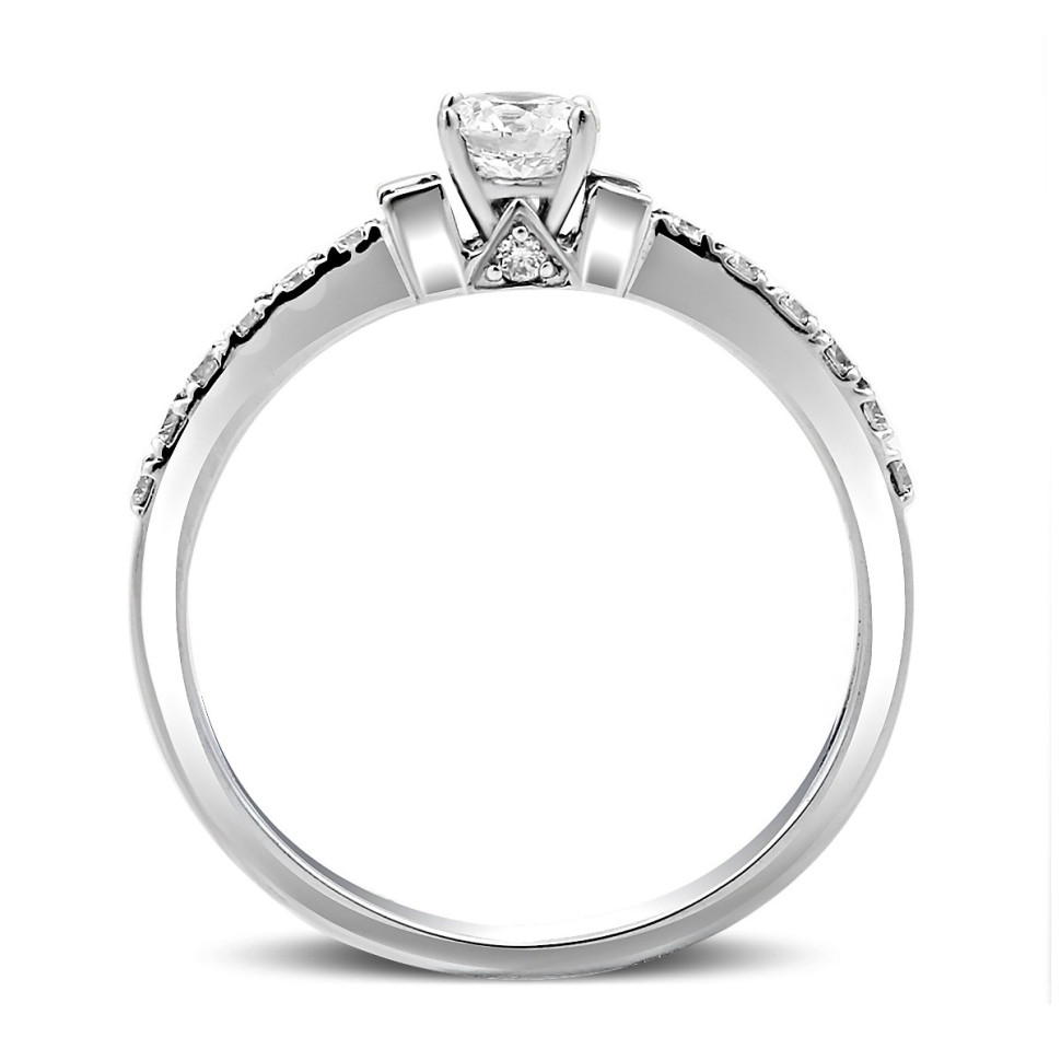 Помолвочное кольцо из белого золота с бриллиантами (018566)