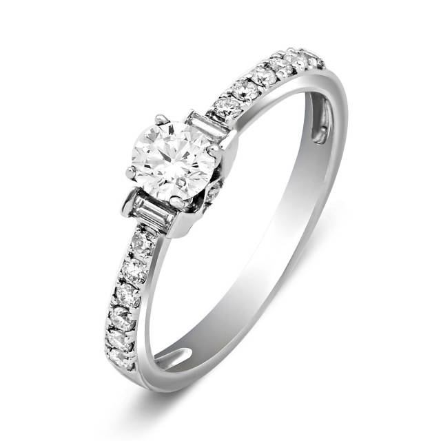 Помолвочное кольцо из белого золота с бриллиантами (018566)