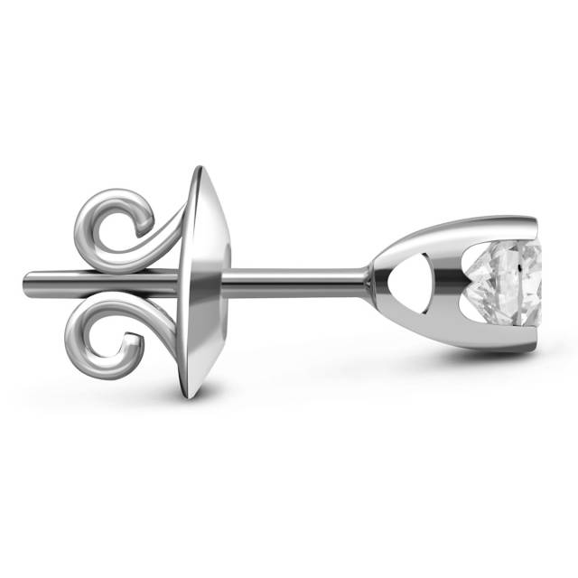 Серьги пусеты из белого золота с бриллаинтами (025890)