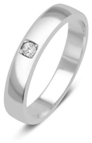 Обручальное кольцо из платины с бриллиантом 16.5