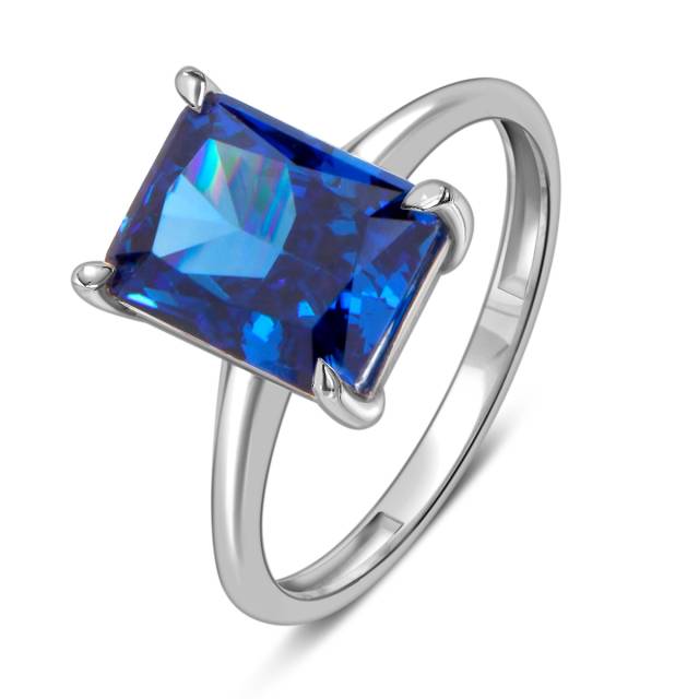 Кольцо из белого золота с фианитом (057693)