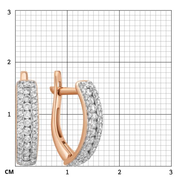 Серьги из комбинированного золота с бриллиантами (039838)