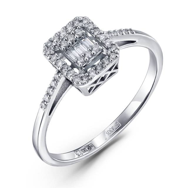 Кольцо из белого золота с бриллиантами  (060876)