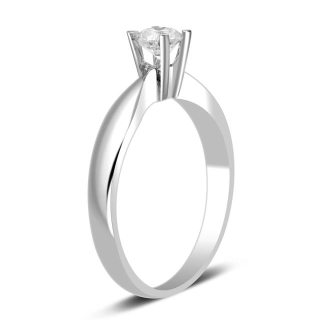 Помолвочное кольцо из белого золота с бриллиантом (025893)