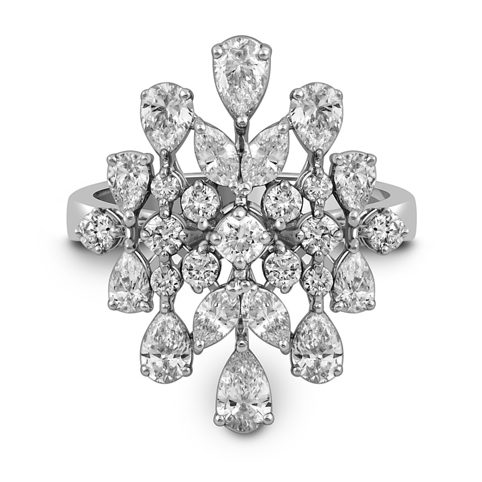 Кольцо из белого золота с бриллиантами (051992)