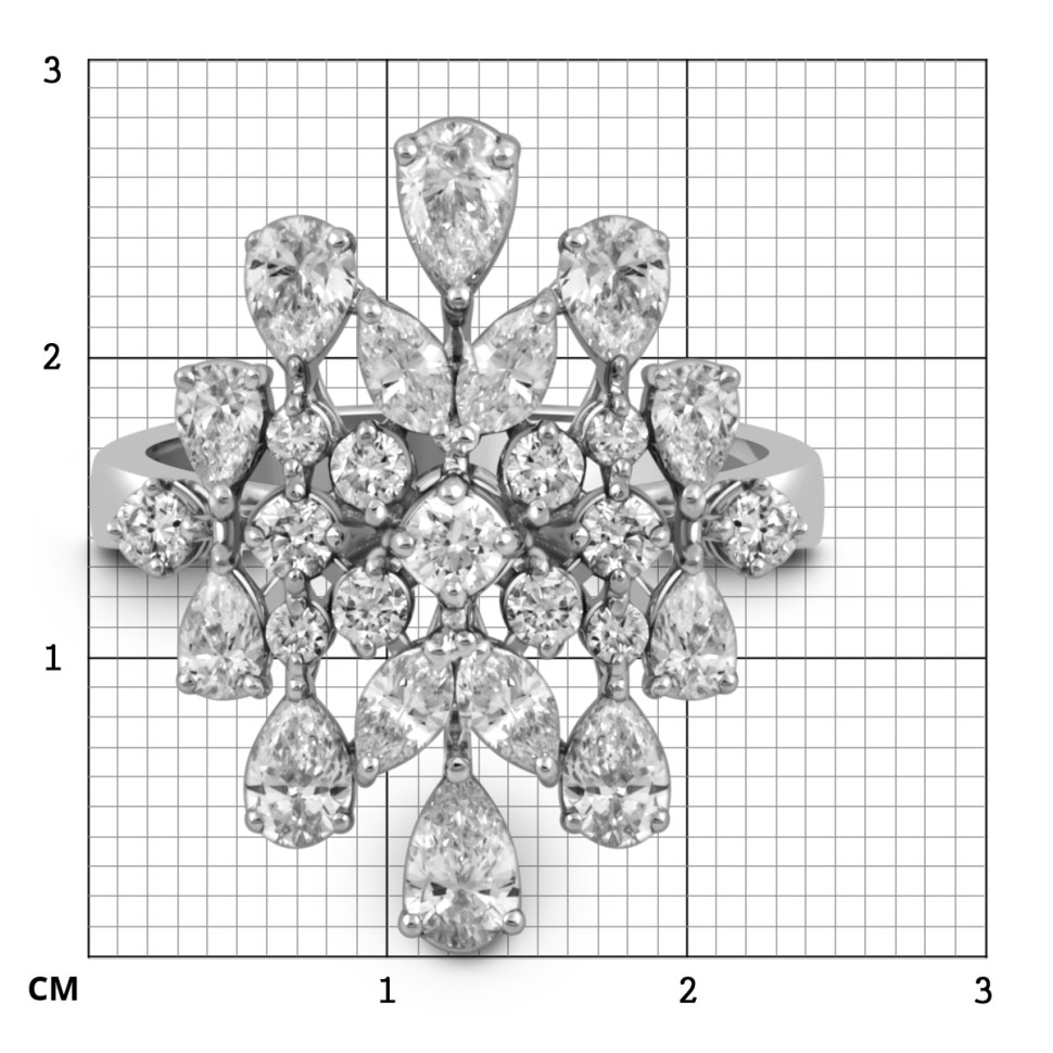 Кольцо из белого золота с бриллиантами (051992)