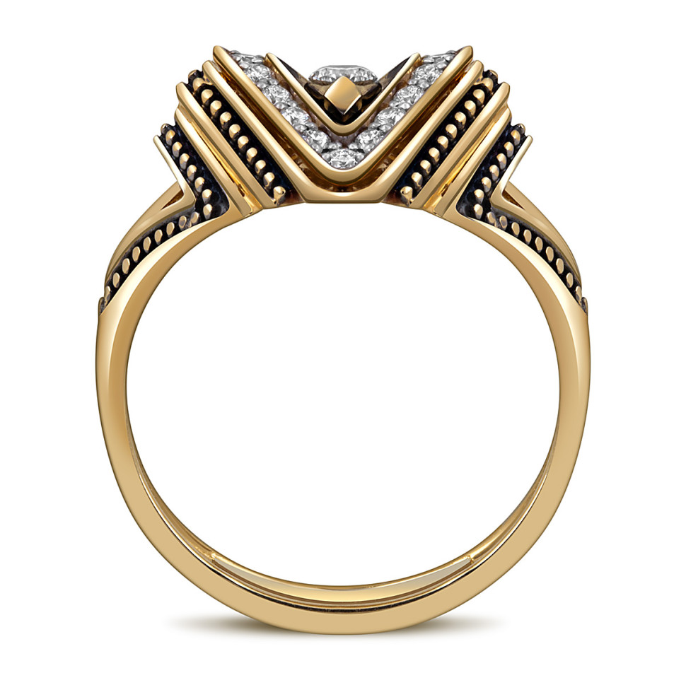 Кольцо из жёлтого золота с бриллиантами (052959)